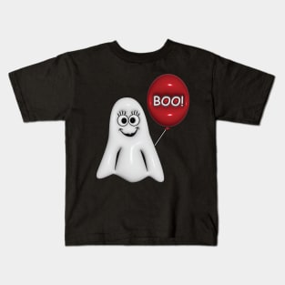Girl Ghost with Red Balloon Kids T-Shirt